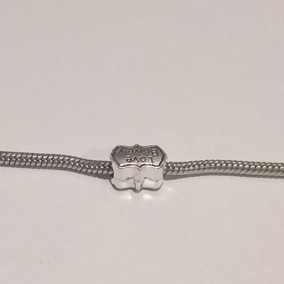 Silver Love Bravely Charm for‎ Pandora Style Bracelet - Picture 3 of 5